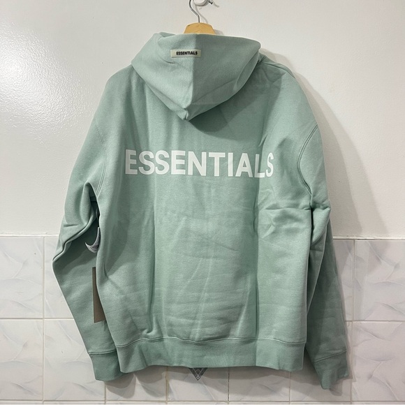NWT Essentials Fear Of God Blue Hoodie & Dark Oatmeal Shorts Set Streetwear M - Picture 4 of 15